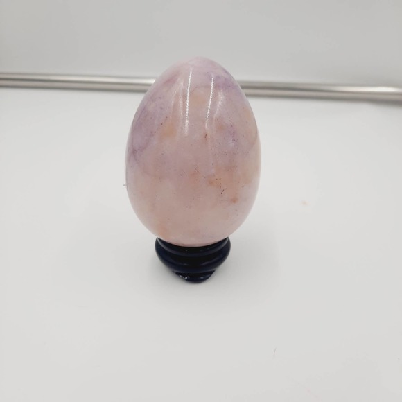 Vtg Light Pinkish Purple Dark Purple veining Alabaster Egg Easter Spring Decor - Picture 3 of 6